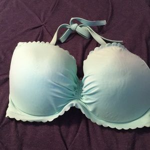 Scalloped Victoria’s Secret Aqua Bikini Top